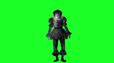 恐怖小丑晃动人物抠像后期特效视频素材