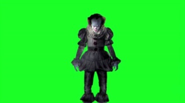 恐怖小丑晃动人物抠像后期特效视频素材