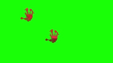 红色手印血手印绿布后期抠像特效视频素材