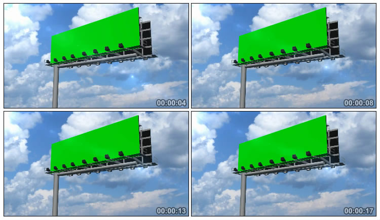 户外公路大型广告牌绿布特效视频素材