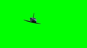 美国航天飞机飞近绿屏抠像后期特效视频素材