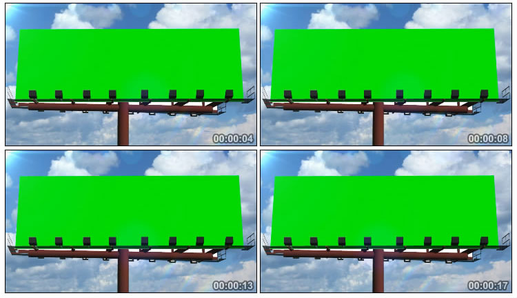 户外公路广告牌绿布特效视频素材