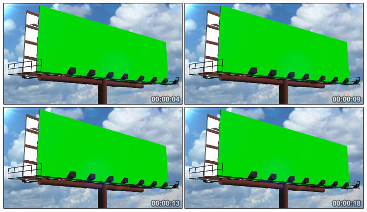 户外大型广告牌绿幕抠像后期特效视频素材