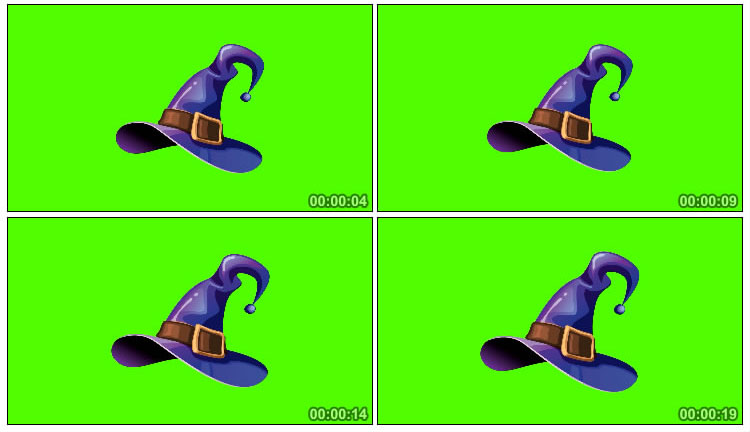 哈利波特魔法帽子绿布后期特效视频素材