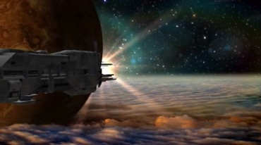 宇宙战舰从星球背面飞来星际迷航视频素材