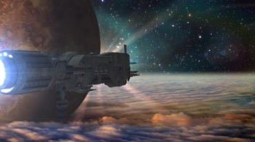 宇宙战舰从星球背面飞来星际迷航视频素材