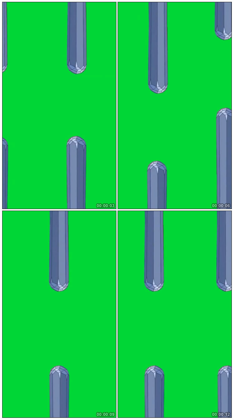 潜水艇障碍柱子游戏绿屏抠像特效视频素材