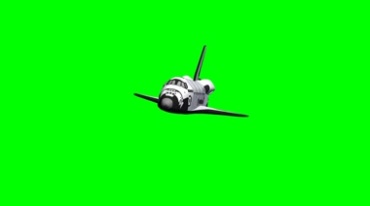 美国航天飞机飞过绿布后期抠像视频素材