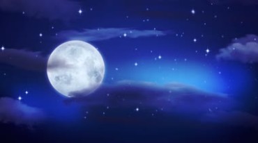 星空下的大月亮圆月迷雾背景视频素材