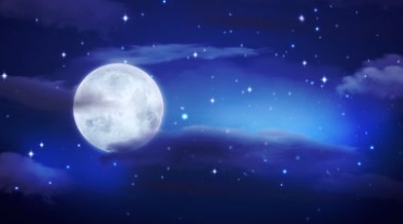 星空下的大月亮圆月迷雾背景视频素材