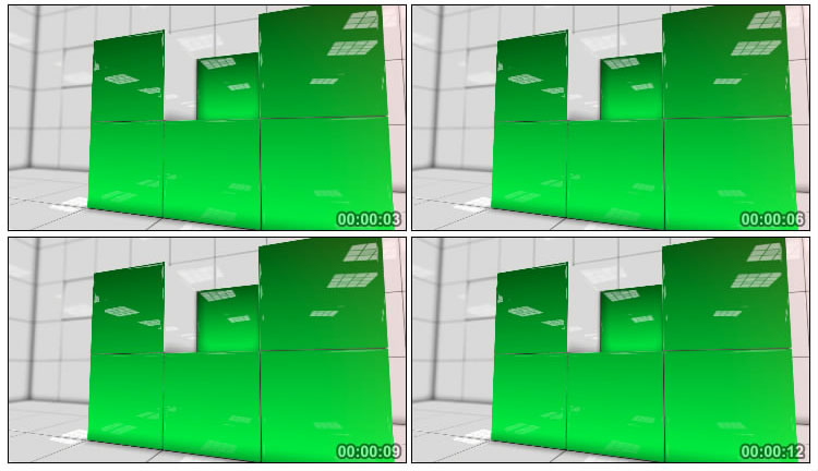 绿色方块方格空间背景视频素材