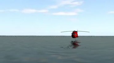 红十字会救援直升机低空飞越视频素材
