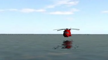 红十字会救援直升机低空飞越视频素材