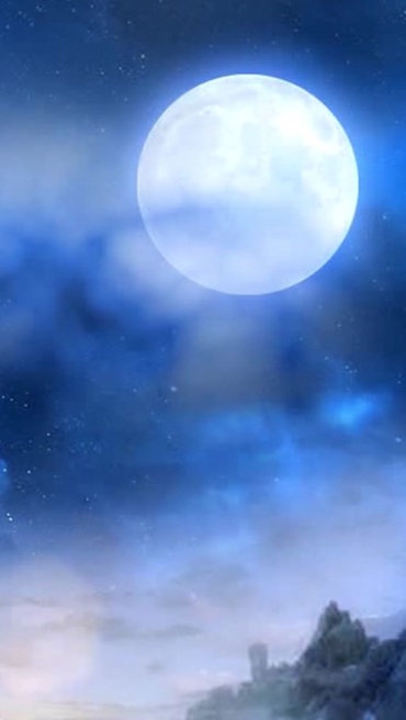 天空明月大月亮竖屏视频素材