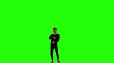 男人妖娆舞姿跳舞绿布抠像特效视频素材