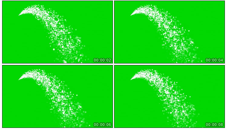 喷水颗粒白色粒子绿屏后期抠像视频素材