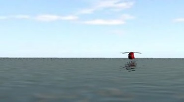 救援直升机掠过水面低空飞过视频素材