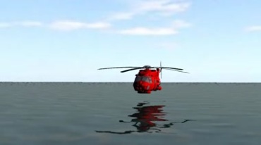 救援直升机掠过水面低空飞过视频素材