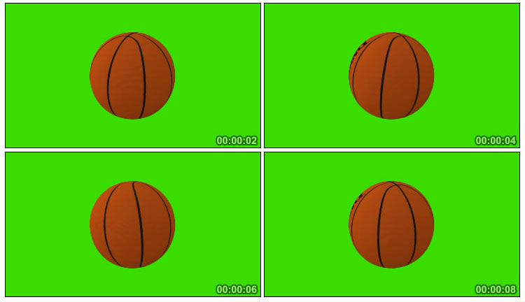 旋转的篮球绿屏后期抠像视频素材