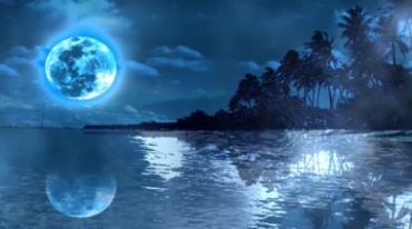 湖水上的月亮圆月视频素材