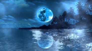 湖水上的月亮圆月视频素材
