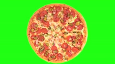 大披萨比萨美食绿幕后期抠像视频素材
