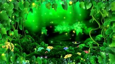 绿色树藤树叶发光精灵粒子视频素材