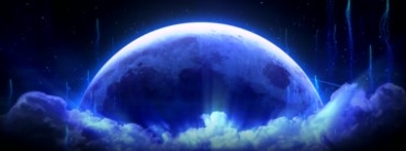 蓝色大月亮月球陨石坑梦幻中秋夜色背景视频素材