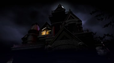 暗黑月色下古堡城堡展示视频素材