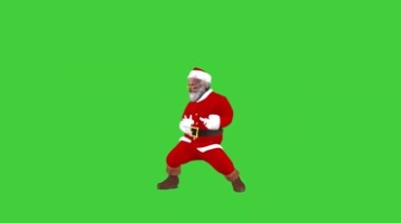 红衣圣诞老人妖娆舞蹈跳舞绿布人物抠像视频素材