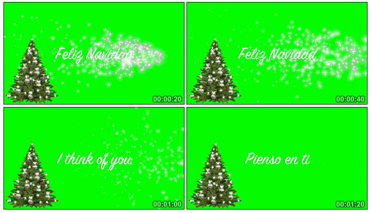圣诞树闪光粒子字母绿幕后期抠像视频素材
