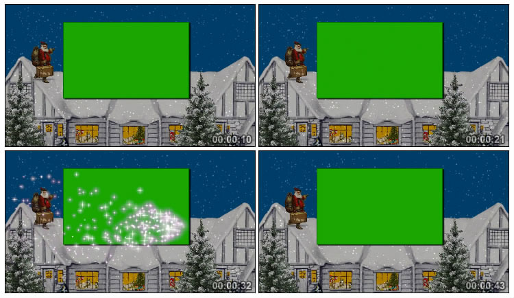 圣诞节相框绿幕后期抠像视频素材