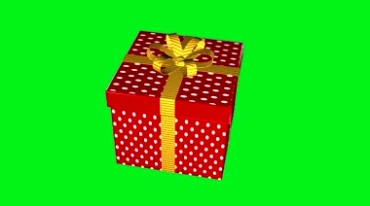 礼物盒旋转展示绿屏后期抠像视频素材