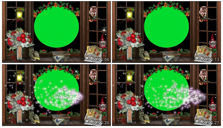 圣诞节圆相框绿屏抠像视频素材
