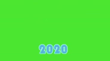 2019年份数字打散组成2020绿幕抠像视频素材