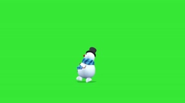 雪人跳舞绿布人物抠像视频素材