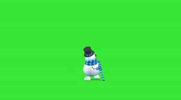 雪人跳舞绿布人物抠像视频素材