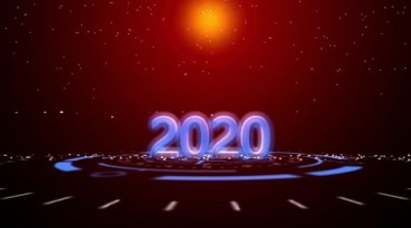 2020年份数字舞台中央灯光视频素材