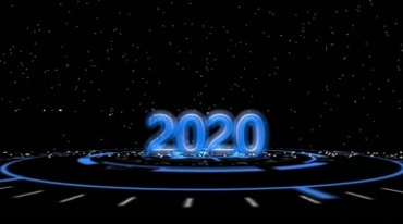 2020年份数字舞台中央灯光视频素材