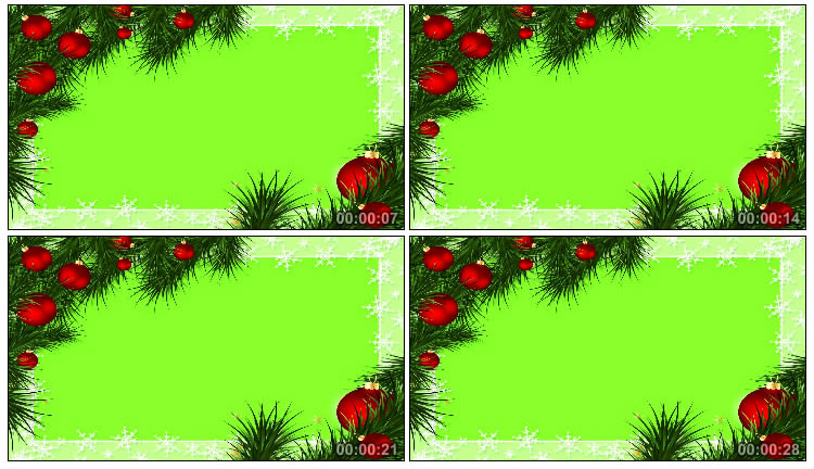 圣诞主题装扮边框绿幕后期抠像视频素材