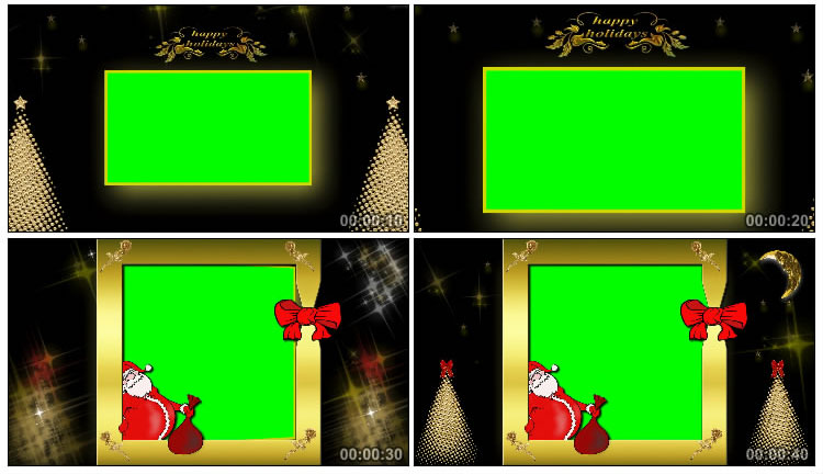 圣诞节相框绿屏后期抠像视频素材