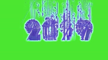 2019年份数字变化2020绿幕后期抠像视频素材