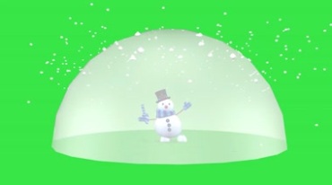 可爱雪人绿幕后期抠像视频素材