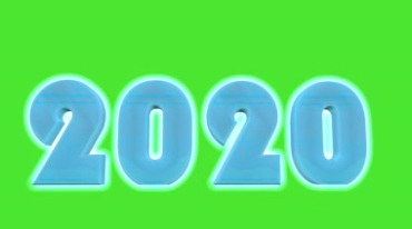 2019变化成2020年份数字变幻绿幕抠像视频素材