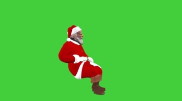 圣诞老人坐姿绿屏人物抠像特效视频素材