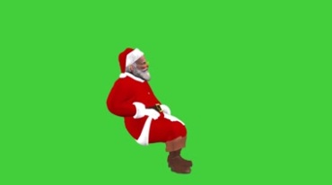 圣诞老人坐姿绿屏人物抠像特效视频素材