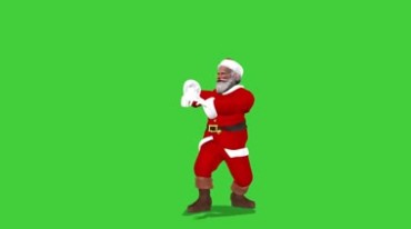 圣诞老人绿布人物抠像视频素材