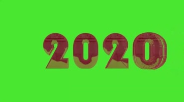 2019变成2020数字变幻绿幕抠像视频素材