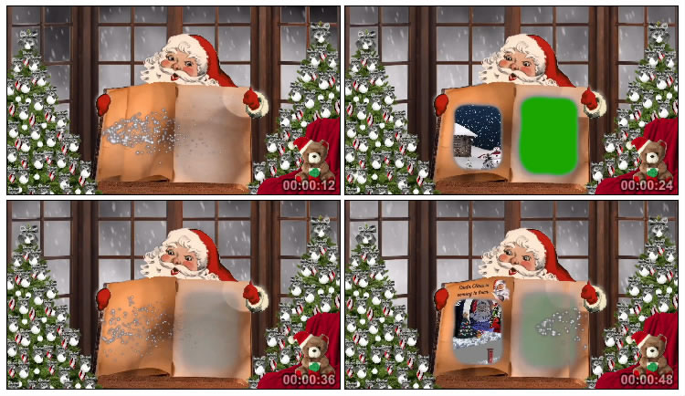 圣诞老人翻书绿幕后期抠像视频素材