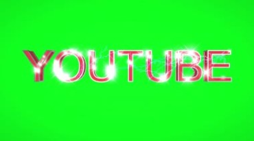 YOUTUBE发光英文字母绿布后期抠像视频素材
